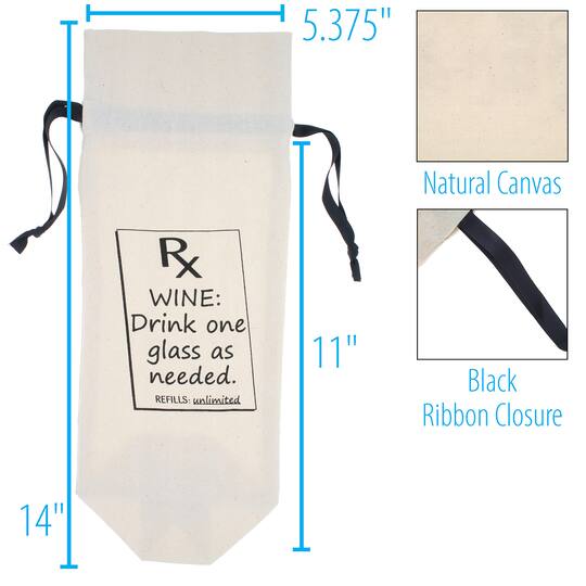 Personality Case™ Prescription Wine Canvas Wine Bag